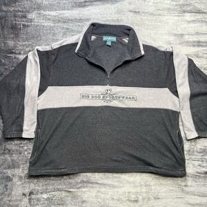 Vintage 90s Big Dogs Sportswear 2XL Zip Up Sweater Pullover Gray Colorblock